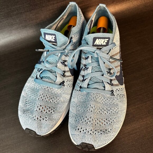Nike Flyknit‎ Streak Mens size 8.5 Blue Racing Road Running shoes 835994-401 - Picture 2 of 11